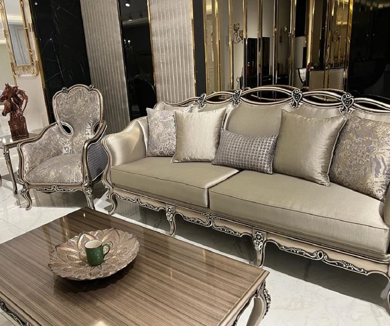 Casa Padrino Luxus Barock Wohnzimmer Sessel Gold / Lila / Gold - Handgefertigter Barockstil Sessel mit elegantem Muster - Barock Wohnzimmer Möbel