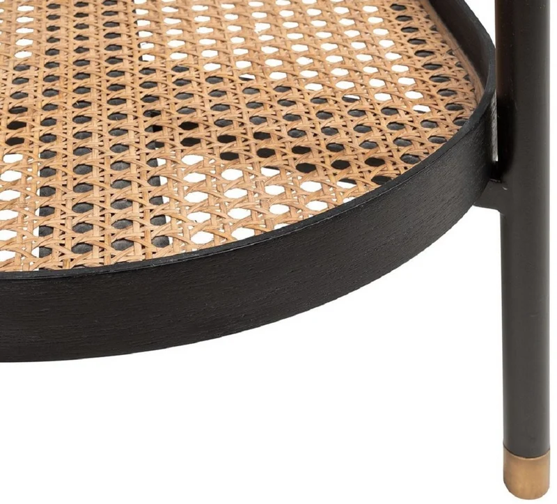 Casa Padrino Luxus Konsole Schwarz / Naturfarben / Messingfarben 134,5 x 42,5 x H. 78 cm - Wohnzimmer & Hotel Möbel - Luxus Qualität