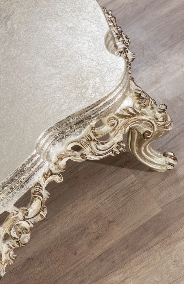 Casa Padrino Luxus Barock Couchtisch Antik Gold - Handgefertigter Massivholz Wohnzimmertisch im Barockstil - Barock Wohnzimmer Möbel - Edel & Prunkvoll