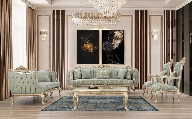 Casa Padrino Luxus Barock Couchtisch Antik Gold - Prunkvoller Massivholz Wohnzimmertisch im Barockstil - Barock Wohnzimmer Möbel - Edel & Prunkvoll