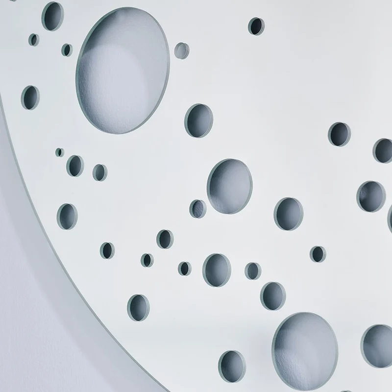 Casa Padrino Luxus Wandspiegel in Mond Optik Ø 125 cm - Runder Wohnzimmer Spiegel - Luxus Kollektion