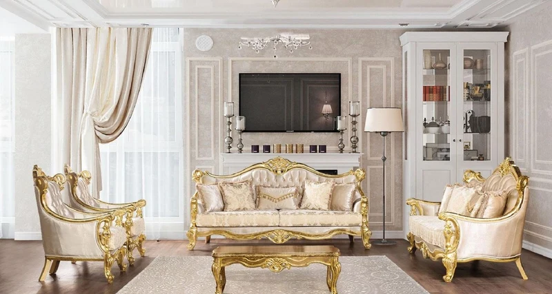 Casa Padrino Luxus Barock Couchtisch Gold - Handgefertigter Massivholz Wohnzimmertisch - Wohnzimmer Möbel im Barockstil - Edel & Prunkvoll