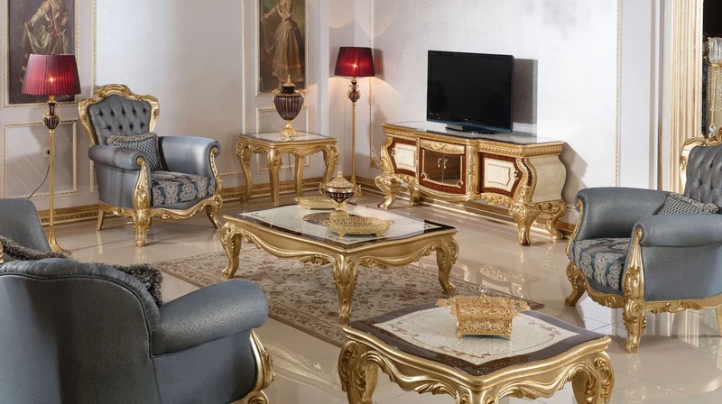 Casa Padrino Luxus Barock Couchtisch Weiß / Braun / Gold - Prunkvoller Massivholz Wohnzimmertisch im Barockstil - Barock Wohnzimmer Möbel - Edel & Prunkvoll