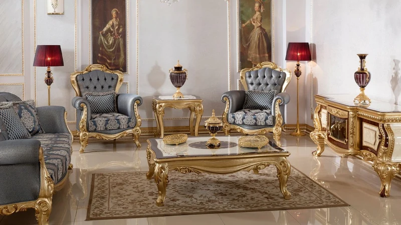 Casa Padrino Luxus Barock Couchtisch Weiß / Braun / Gold - Prunkvoller Massivholz Wohnzimmertisch im Barockstil - Barock Wohnzimmer Möbel - Edel & Prunkvoll