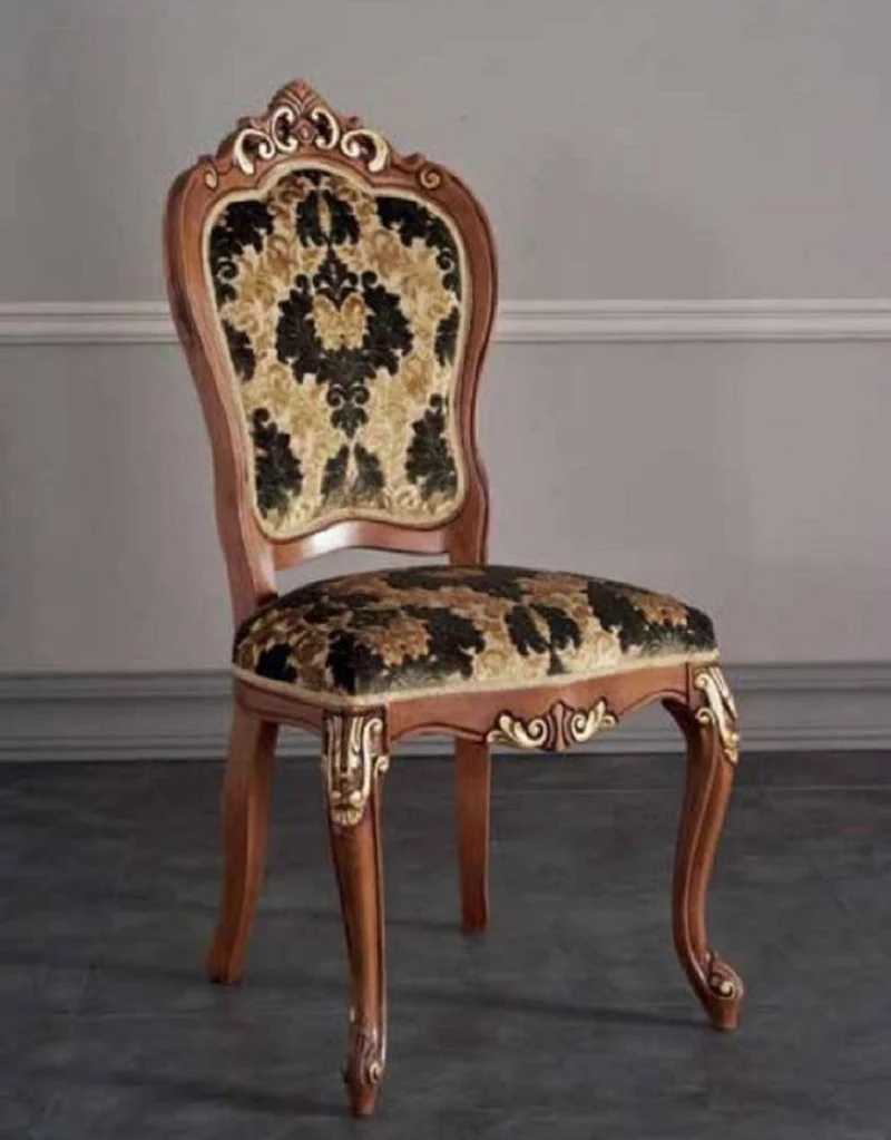 Casa Padrino Luxus Barock Esszimmer Set Grün / Braun / Gold - 1 Ausziehbarer Barock Esstisch & 6 Barock Esszimmerstühle - Esszimmer Möbel im Barockstil - Luxus Qualität - Made in Italy