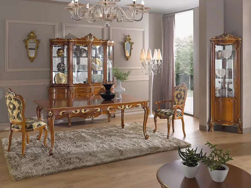 Casa Padrino Luxus Barock Esszimmer Set Grün / Braun / Gold - 1 Ausziehbarer Barock Esstisch & 6 Barock Esszimmerstühle - Esszimmer Möbel im Barockstil - Luxus Qualität - Made in Italy