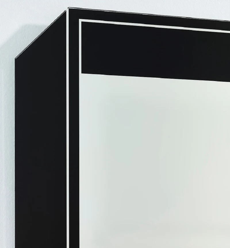 Casa Padrino Luxus Wandspiegel Schwarz 67 x 2,5 x H. 167 cm - Rechteckiger Spiegel mit 3D Optik Spiegelrahmen - Luxus Kollektion