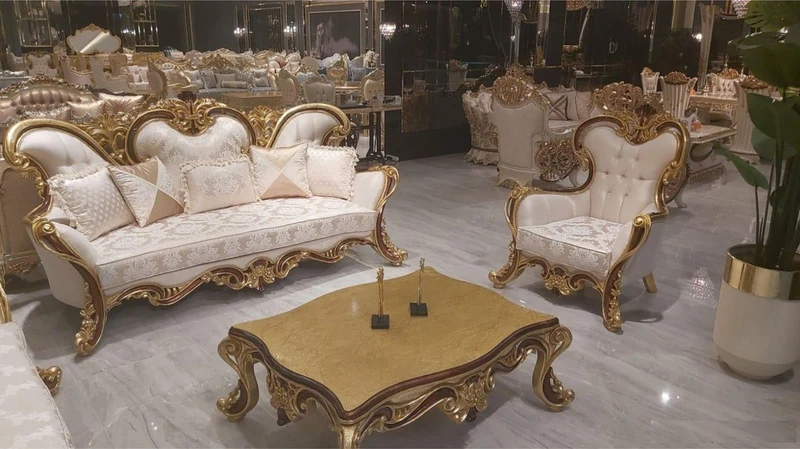 Casa Padrino Luxus Barock Couchtisch Gold / Braun - Eleganter Massivholz Wohnzimmertisch im Barockstil - Barock Wohnzimmer Möbel - Edel & Prunkvoll