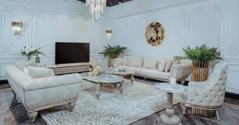 Casa Padrino Luxus Art Deco Couchtisch Grau / Weiß / Gold 160 x 87 x H. 46 cm - Prunkvoller Massivholz Wohnzimmertisch mit Kunstmarmor Tischplatte - Art Deco Wohnzimmer Möbel