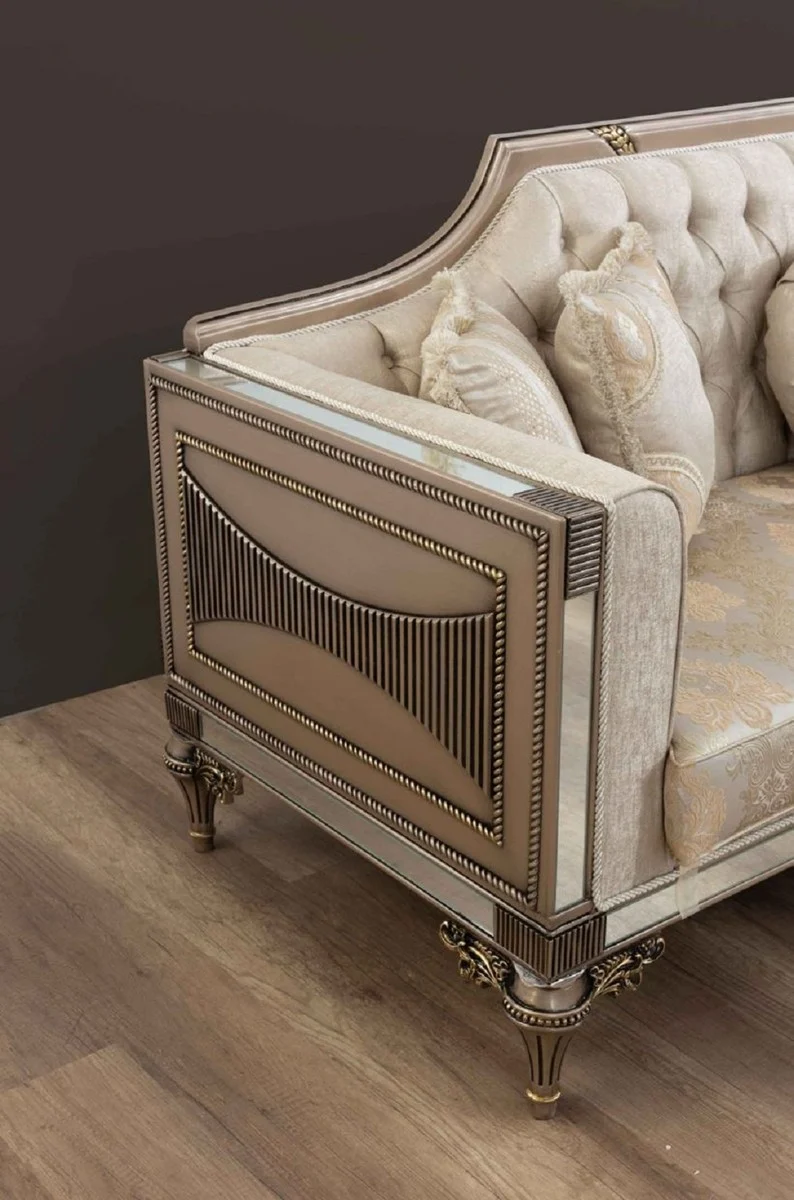 Casa Padrino Luxus Barock Sofa - Handgefertigtes Wohnzimmer Sofa im Barockstil - Barock Wohnzimmer & Hotel Möbel - Edel & Prunkvoll