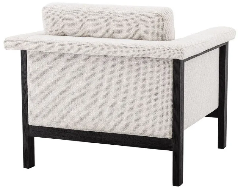 Casa Padrino Luxus Sessel Weiß / Schwarz 79,5 x 80,5 x H. 72,5 cm - Wohnzimmer Sessel - Hotel Sessel - Luxus Möbel