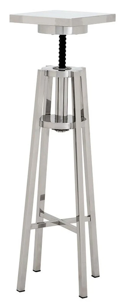 Casa Padrino Luxus Edelstahl Beistelltisch Silber 30 x 30 x H. 98-110 cm - Designer Tisch Möbel