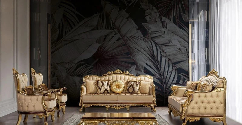 Casa Padrino Luxus Barock Couchtisch Gold / Braun - Massivholz Wohnzimmertisch im Barockstil - Barock Wohnzimmer Möbel - Edel & Prunkvoll