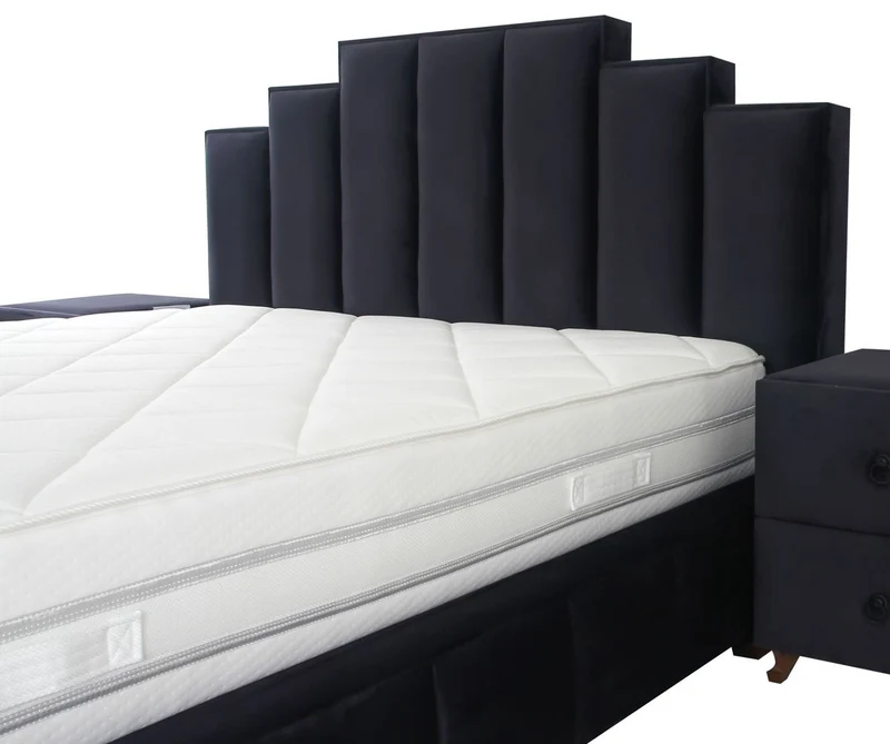 Casa Padrino Luxus Doppelbett Lila / Braun - Verschiedene Größen - Modernes Bett mit Matratze - Schlafzimmer Möbel