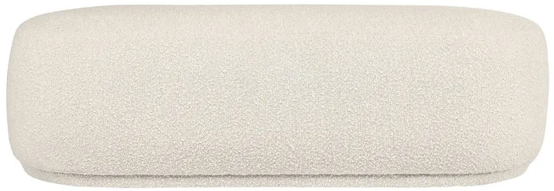 Casa Padrino Luxus Sitzbank Cremefarben 137,5 x 56,5 x H. 38 cm - Gepolsterte Wohnzimmer Bank - Wohnzimmer Möbel - Hotel Möbel - Luxus Kollektion