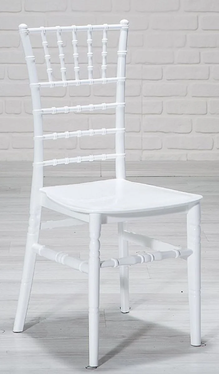 Casa Padrino Designer Acryl Stuhl Set Weiß 40 x 46 x H. 92,5 cm - Esszimmerstühle - Acryl Esszimmer Möbel