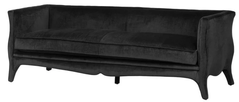Casa Padrino Luxus Sofa Schwarz 225 x 79 x H. 75 cm - Hotel Möbel