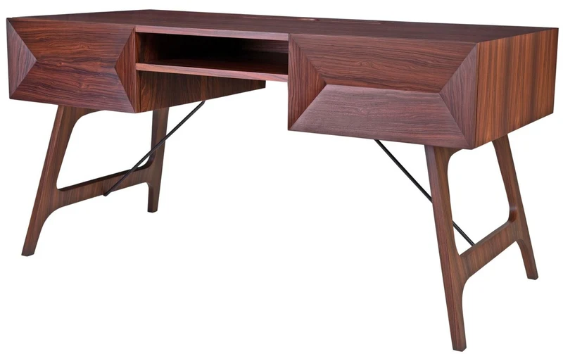 Casa Padrino Luxus Rosenholz Schreibtisch mit 2 Schubladen Braun 150 x 70 x H. 76 cm - Luxus Büromöbel