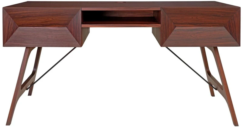 Casa Padrino Luxus Rosenholz Schreibtisch mit 2 Schubladen Braun 150 x 70 x H. 76 cm - Luxus Büromöbel