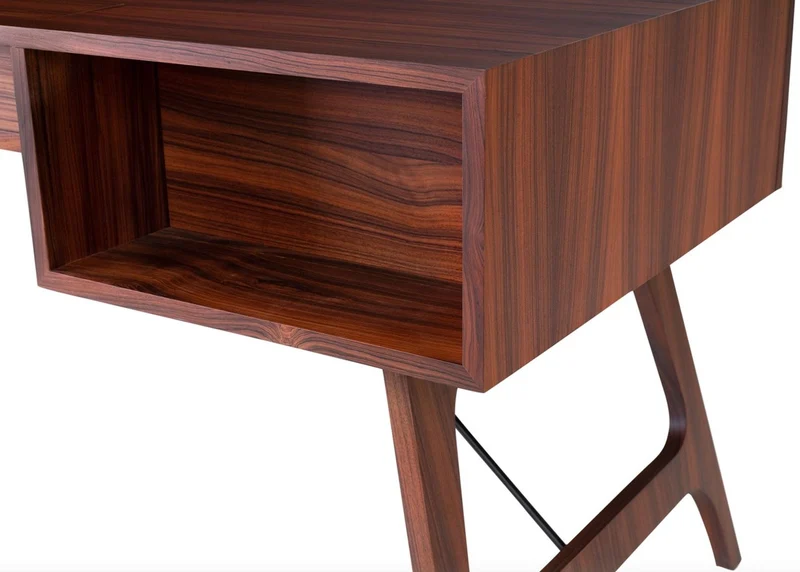 Casa Padrino Luxus Rosenholz Schreibtisch mit 2 Schubladen Braun 150 x 70 x H. 76 cm - Luxus Büromöbel