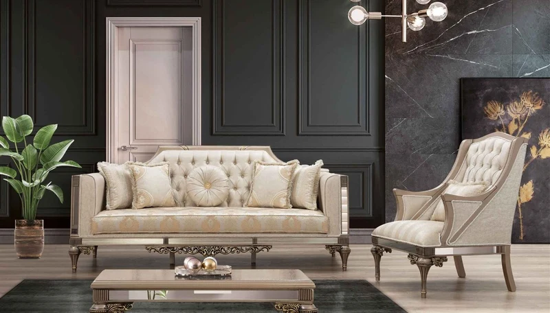 Casa Padrino Luxus Barock Sessel - Handgefertigter Wohnzimmer Sessel im Barockstil - Barock Wohnzimmer & Hotel Möbel - Edel & Prunkvoll