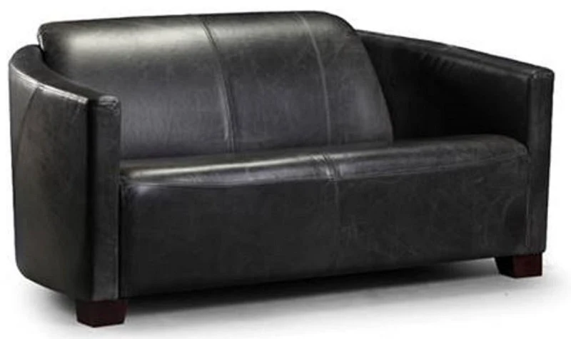 Casa Padrino Luxus Leder 3er Sofa Vintage Schwarz / Dunkelbraun 182 x 83 x H. 70 cm - Echtleder Wohnzimmer Sofa - Wohnzimmer Möbel - Luxus Kollektion