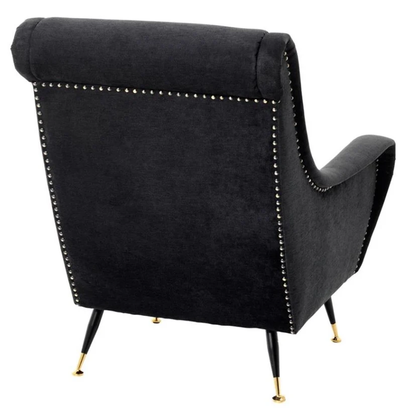 Casa Padrino Luxus Hotel Salon Sessel Schwarz 80 x 90 x H. 88 cm - Wohnzimmer Möbel