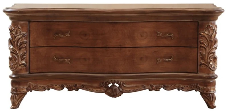 Casa Padrino Luxus Barock TV Schrank Braun - Handgefertigtes Massivholz Sideboard mit 2 Schubladen - Barock Möbel - Edel & Prunkvoll