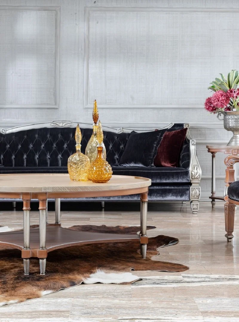Casa Padrino Luxus Barock Wohnzimmer Sofa Lila / Silber - Prunkvolle Barock Wohnzimmer & Hotel Möbel