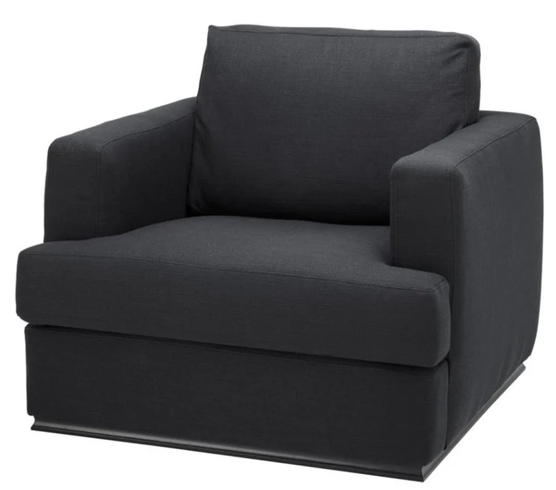 Casa Padrino Luxus Hotel Sessel Schwarz 96 x 103 x H. 86 cm - Limited Edition
