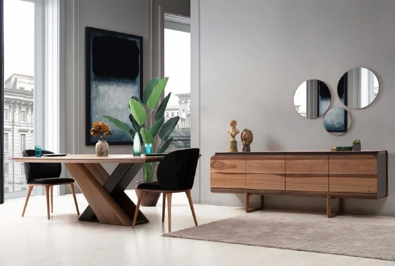 Casa Padrino Luxus Sideboard Braun 220 x 46 x H. 78 cm - Massivholz Schrank mit 4 Türen - Wohnzimmer Möbel - Hotel Möbel - Luxus Kollektion