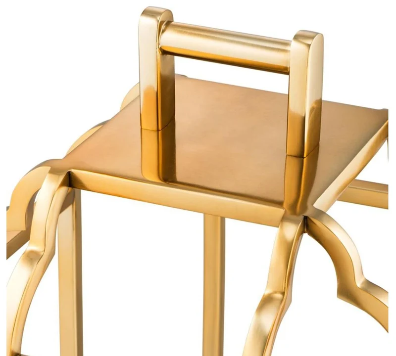 Casa Padrino Luxus Kerzenleuchter Gold 25 x 25 x H. 55 cm - Hotel Accessoires