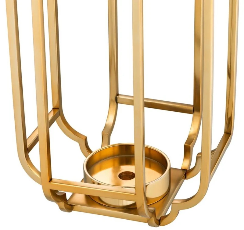 Casa Padrino Luxus Kerzenleuchter Gold 25 x 25 x H. 55 cm - Hotel Accessoires