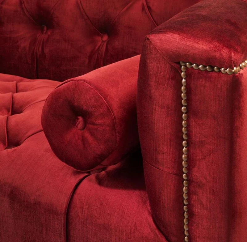 Casa Padrino Designer Sofa Rot - Luxus Kollektion