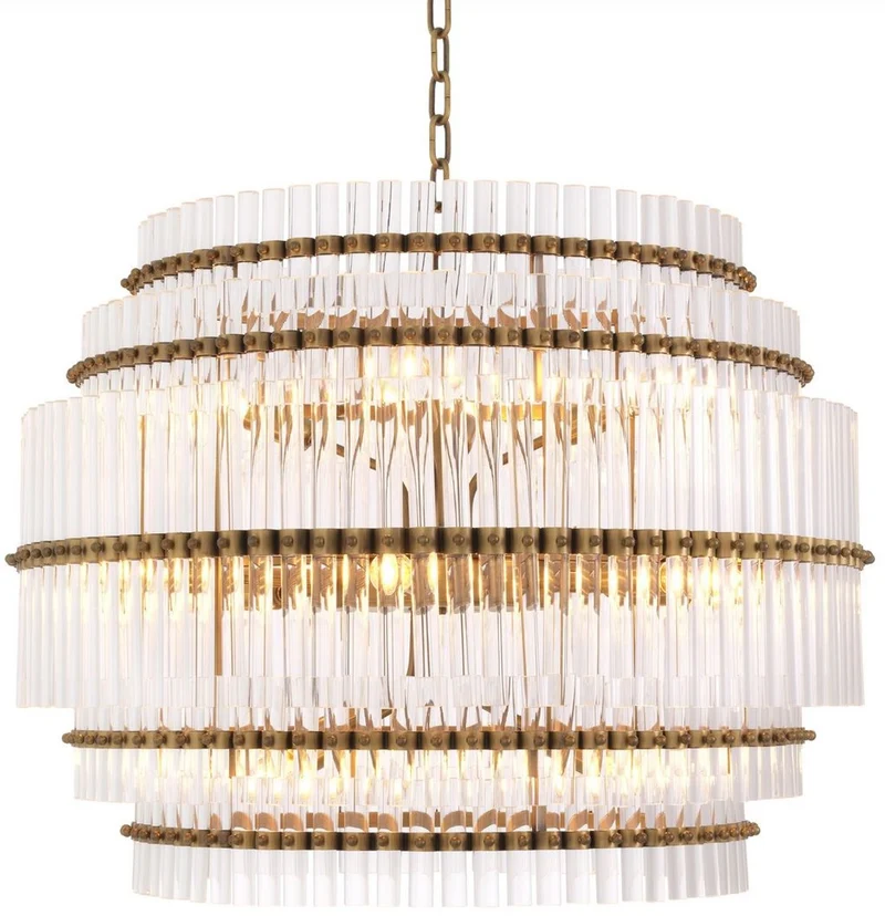 Casa Padrino Luxus Kronleuchter Antik Messingfarben Ø 75,5 x H. 57 cm - Moderner Hotel & Restaurant Kronleuchter - Luxus Qualität