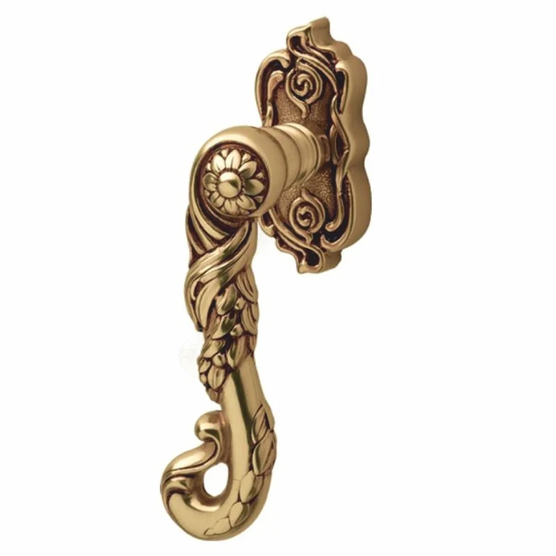 Casa Padrino Barock Fensterklinke Französisches Gold 3,6 x 15,5 cm - Prunkvoller Messing Fenstergriff - Barock Deko Accessoires - Made in Italy