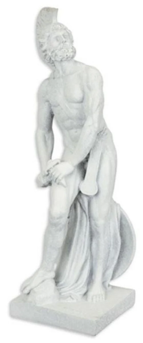 Casa Padrino Deko Skulptur Römischer Soldat Grau 16,5 x 16,8 x H. 49,7 cm - Kunstharz Dekofigur - Wohnzimmer Deko - Deko Accessoires