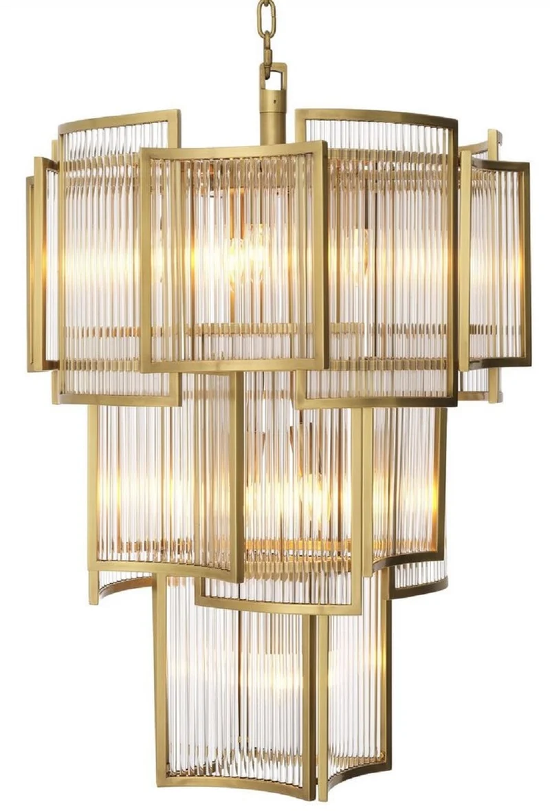 Casa Padrino Luxus Kronleuchter Antik Messingfarben Ø 58 x H. 84 cm - Moderner Hotel & Restaurant Kronleuchter - Luxus Qualität