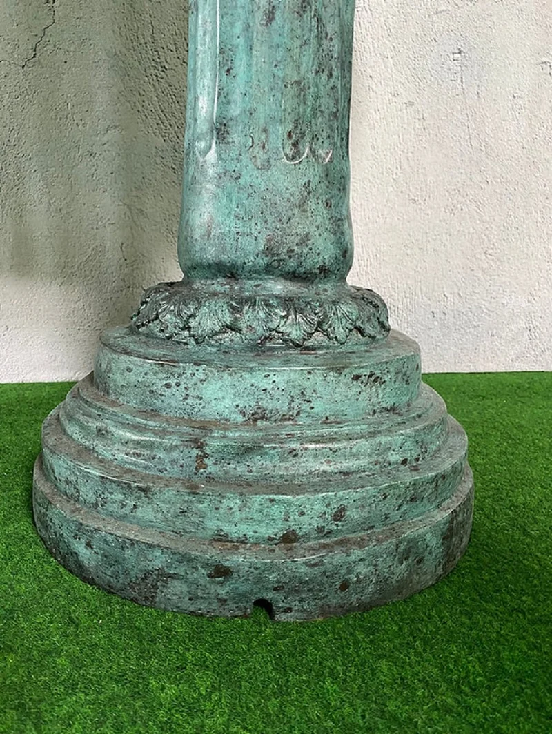 Casa Padrino Luxus Jugendstil Bronze Springbrunnen Kraniche Mehrfarbig 79 x 74 x H. 150 cm - Prunkvoller Gartenbrunnen - Gartendeko Brunnen - Barock & Jugendstil Garten Deko Accessoires