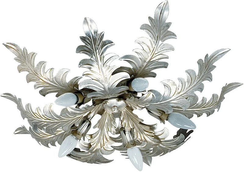 Casa Padrino Luxus Barock Deckenleuchte Silber Ø 70 x H. 15 cm - Barock Wohnzimmer Deckenleuchte - Barock Hotel Deckenleuchte - Barock Möbel