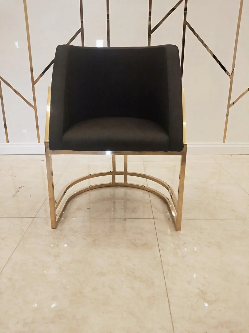 Casa Padrino Luxus Esszimmerstuhl Schwarz / Gold 60 x 56 x H. 80 cm - Luxus Esszimmer Möbel - Luxus Qualität