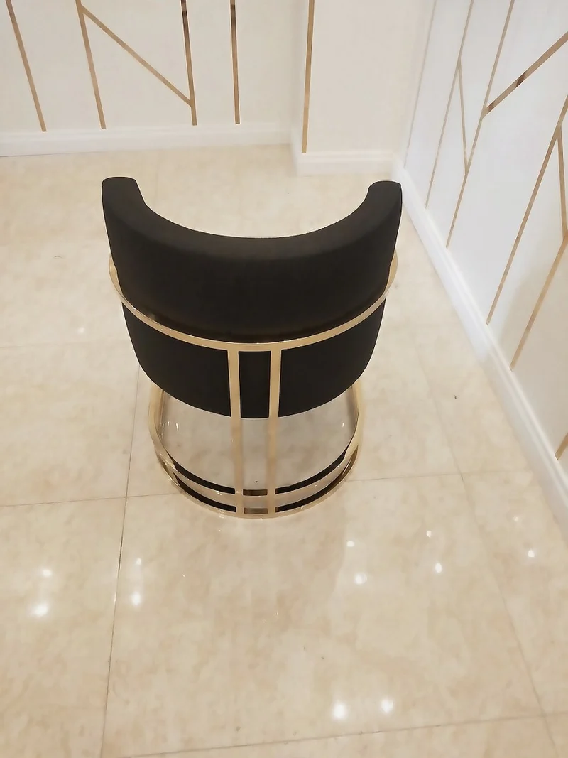 Casa Padrino Luxus Esszimmerstuhl Schwarz / Gold 60 x 56 x H. 80 cm - Luxus Esszimmer Möbel - Luxus Qualität