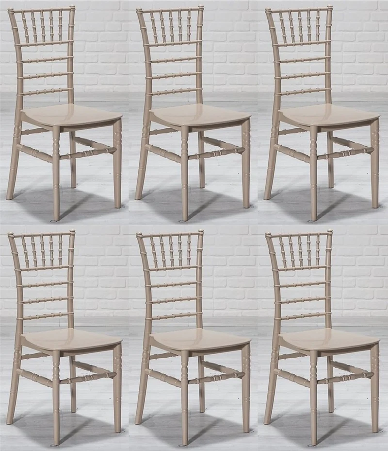 Casa Padrino Designer Acryl Stuhl Set Cappuccino 40 x 46 x H. 92,5 cm - Esszimmerstühle - Acryl Esszimmer Möbel