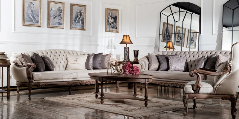 Casa Padrino Luxus Barock Sofa Cremefarben / Braun - Handgefertigtes Wohnzimmer Sofa im Barockstil - Barock Wohnzimmer Möbel
