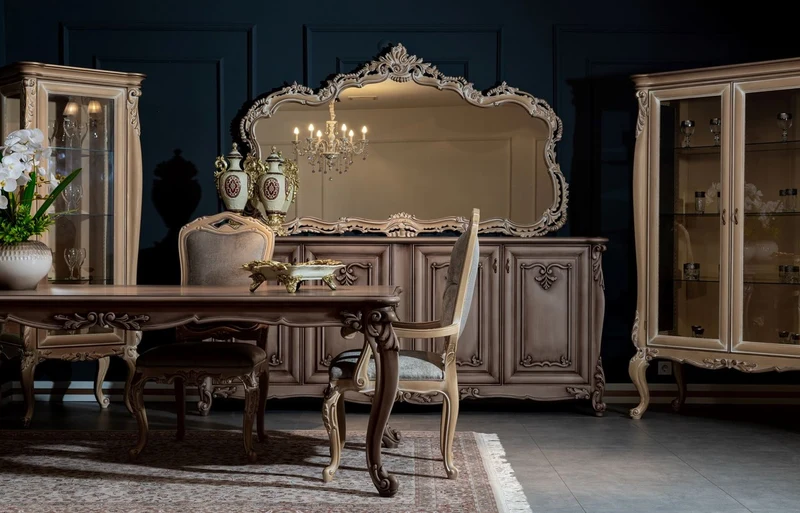 Casa Padrino Luxus Barock Esstisch Braun - Prunkvoller Massivholz Esszimmertisch im Barockstil - Barock Esszimmer Möbel
