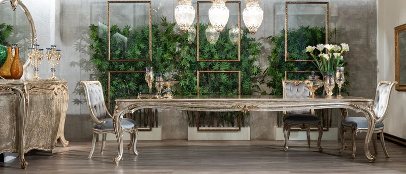 Casa Padrino Luxus Barock Sideboard Silber / Gold - Prunkvoller Massivholz Schrank - Barock Möbel - Edel & Prunkvoll