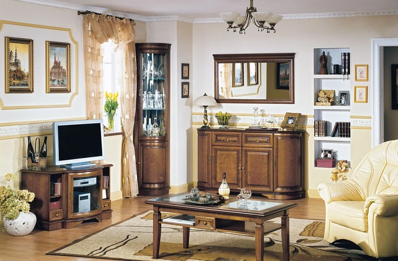 Casa Padrino Luxus Eckvitrine Braun 40 x 45 x H. 212 cm - Massivholz Eckschrank - Wohnzimmerschrank - Luxus Massivholz Wohnzimmer Möbel