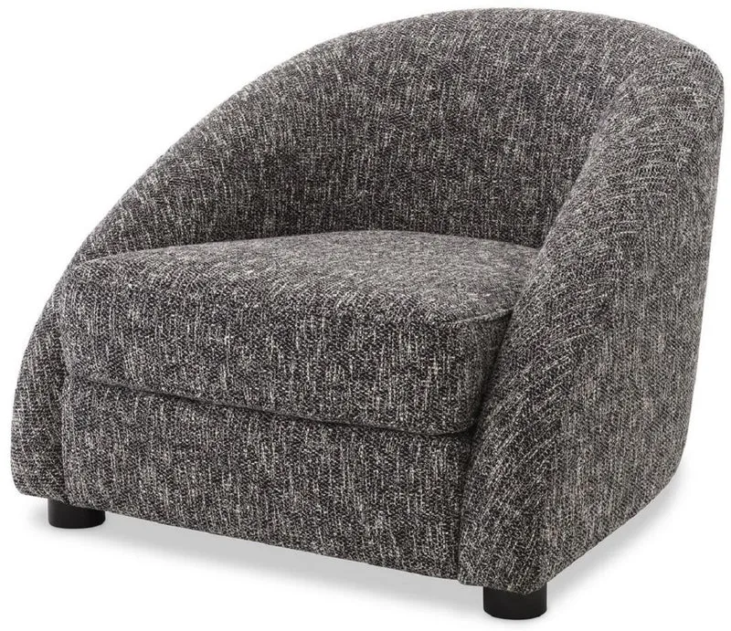 Casa Padrino Luxus Sessel Schwarz / Schwarz 88 x 80 x H. 65 cm - Wohnzimmer Sessel - Luxus Wohnzimmer Möbel