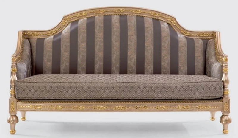 Casa Padrino Luxus Barock Wohnzimmer Set Grau / Silber / Gold - 2 Sofas & 2 Sessel & 1 Couchtisch - Handgefertigte Wohnzimmer Möbel im Barockstil - Edel & Prunkvoll