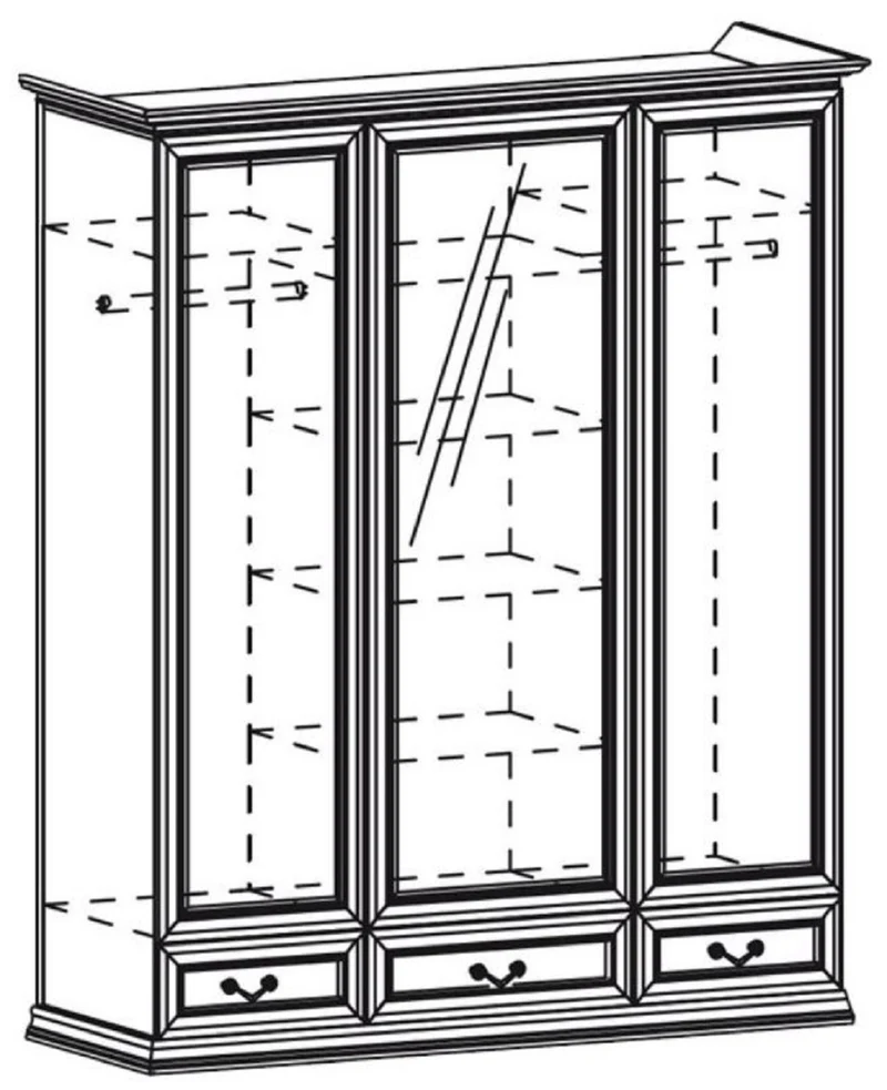 Casa Padrino Luxus Schlafzimmerschrank Braun 172,2 x 60,5 x H. 207,9 cm - Verspiegelter Massivholz Kleiderschrank mit 3 Türen und 3 Schubladen - Luxus Massivholz Schlafzimmer Möbel